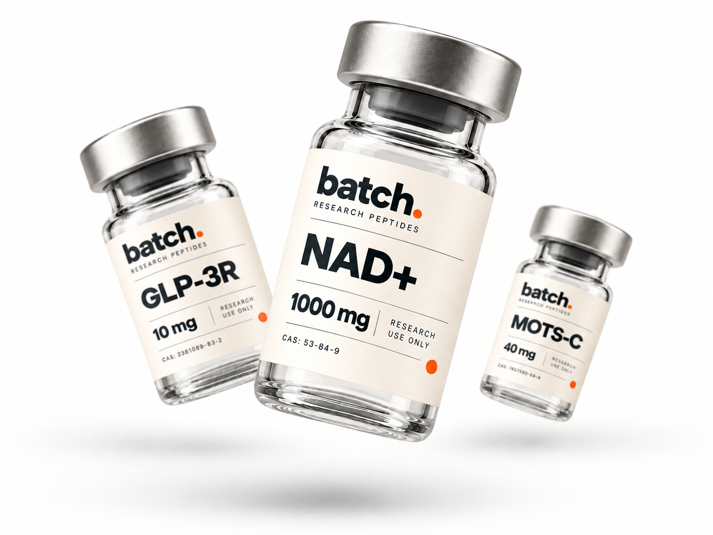 batch. GLP-3R, NAD+ and MOTS-C research vials
